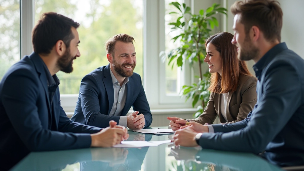 Professionelle Aufnahme eines Teamtreffens mit Mitarbeitern in einem modernen Büro bei der Zusammenarbeit