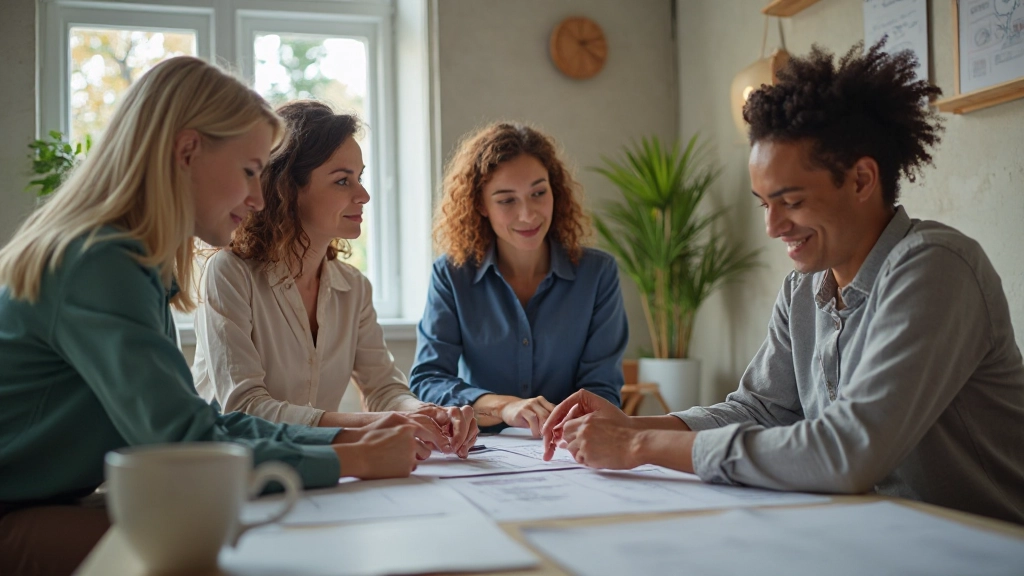 Diverses Team mit unterschiedlichen ethnischen Hintergründen in kreativer Zusammenarbeit